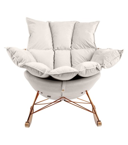Fotel bujany SWING VELVET beżowy