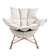 Fotel bujany SWING VELVET beżowy