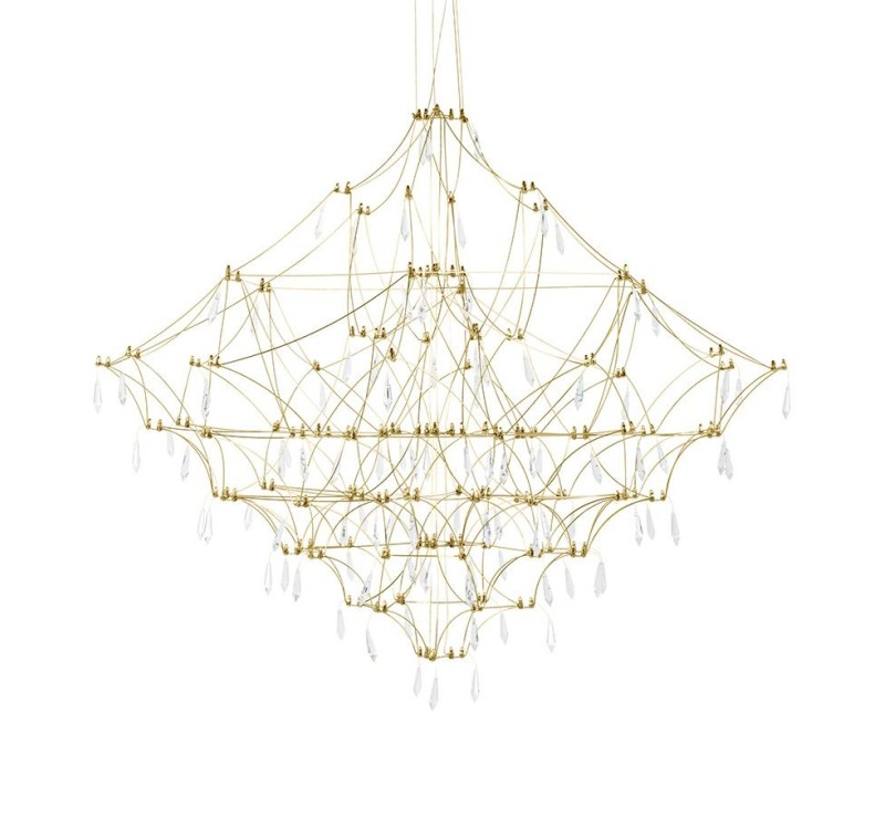 Lampa wisząca CONSTELATION 100 GOLD - LED, stal szczotkowana
