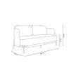 Sofa VENICE tkanina pepitka biało-czarna ekoskóra - złota podstawa