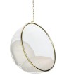 Fotel wiszący BUBBLE GOLD VELVET poduszka beżowa