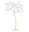 Lampa podłogowa TIFFANY 175 biała  mosiądz / naturalne pióra