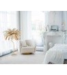 Lampa podłogowa TIFFANY 175 beżowa  mosiądz / naturalne pióra