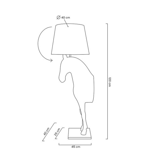 Lampa podłogowa KOŃ HORSE STAND S czarna  - włókno szklane