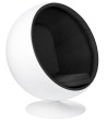 Fotel BALL biało-czarny - włókno szklane