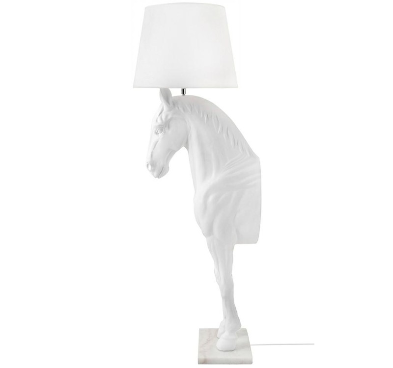Lampa podłogowa KOŃ HORSE STAND M biała  - włókno szklane