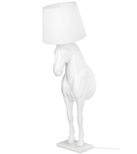 Lampa podłogowa KOŃ HORSE STAND M biała  - włókno szklane