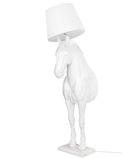Lampa podłogowa KOŃ HORSE STAND M biała  - włókno szklane