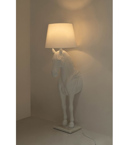 Lampa podłogowa KOŃ HORSE STAND M biała  - włókno szklane