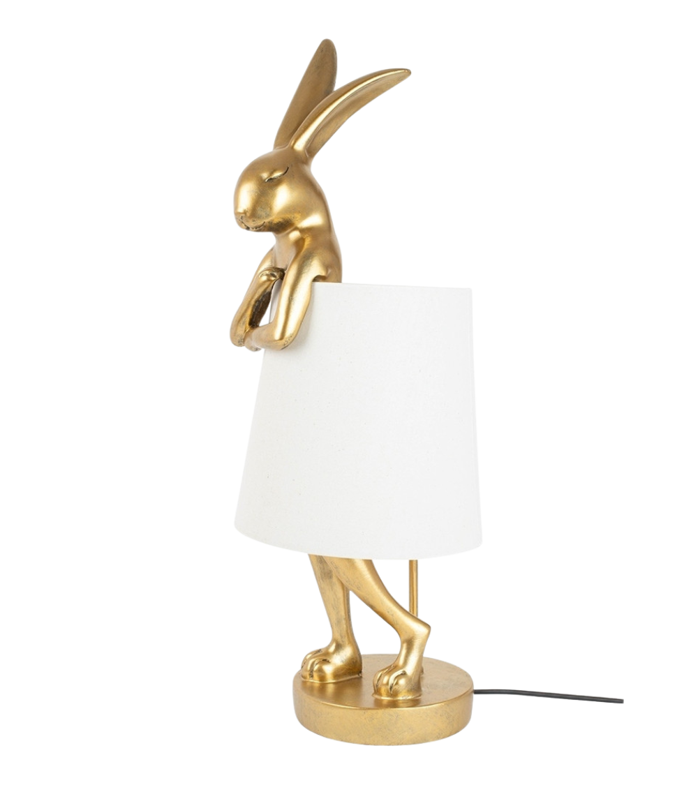 KARE lampa stołowa RABBIT 88 cm biała / złota