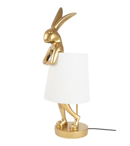 KARE lampa stołowa RABBIT 88 cm biała / złota
