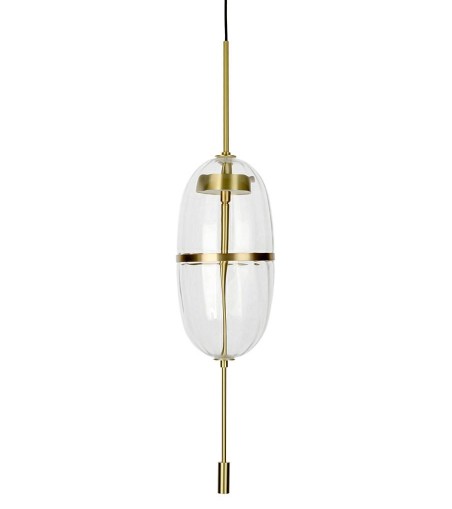 Lampa wisząca CHAPLIN 200 mosiądz - LED, szkło