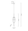 Lampa wisząca CHAPLIN 200 mosiądz - LED, szkło