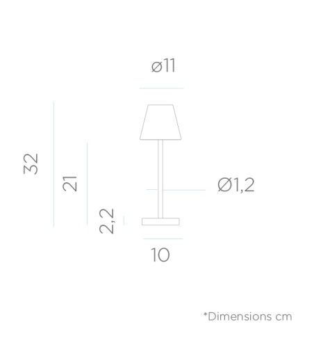 NEW GARDEN lampa stołowa LOLA SLIM 30 BATTERY rose gold