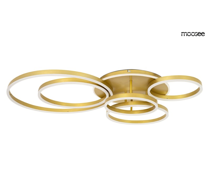 MOOSEE lampa sufitowa / plafon RINGS 6    złota
