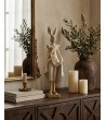 Figurka dekoracyjna SHP RABBIT beżowa /   złota