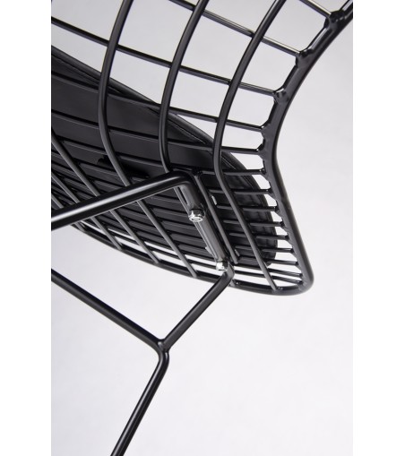 Krzesło NET SOFT czarne - czarna poduszka, metal