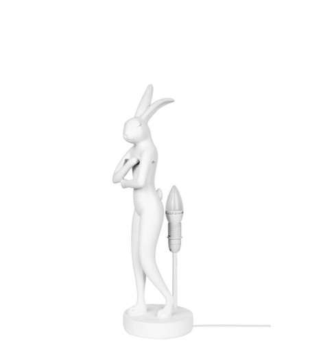 KARE lampa stołowa RABBIT 50 cm  biała / różowa